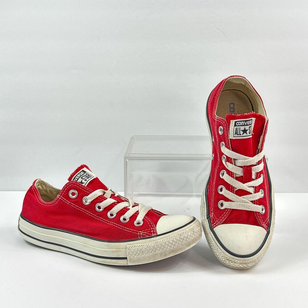 Converse Chuck Taylor All Star Shoes Womens 7 Mens 5 Red Low Top Sneakers Street